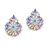 107073, ROUND, MARQUISE RHINESTONE EVENING EARRING