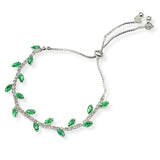 107074, MARQUISE CUBIC ZIRCONIA ACCENT CRYSTAL RHINESTONE ADJUSTABLE BRACELET