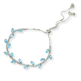 107074, MARQUISE CUBIC ZIRCONIA ACCENT CRYSTAL RHINESTONE ADJUSTABLE BRACELET