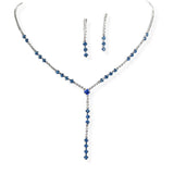 107076, DIAMOND SQUARE CUBIC ZIRCONIA ACCENT CRYSTAL RHINESTONE NECKLACE SET