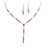 107076, DIAMOND SQUARE CUBIC ZIRCONIA ACCENT CRYSTAL RHINESTONE NECKLACE SET