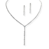 107076, DIAMOND SQUARE CUBIC ZIRCONIA ACCENT CRYSTAL RHINESTONE NECKLACE SET