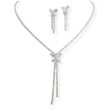 107077, BUTTERFLY CUBIC ZIRCONIA ACCENT CRYSTAL RHINESTONE NECKLACE SET