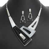 107078, GEOMETRIC CELLULOID ACETATE WITH RHINESTONE NECKLACE