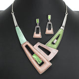 107078, GEOMETRIC CELLULOID ACETATE WITH RHINESTONE NECKLACE