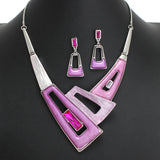 107078, GEOMETRIC CELLULOID ACETATE WITH RHINESTONE NECKLACE