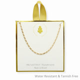 107080, 18K GOLD FILLED, DAINTY FIGARO CHAIN NECKLACE