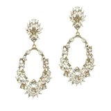 107390, FLORAL RHINESTONE EVENING DANGLE EARRING