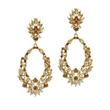 107390, FLORAL RHINESTONE EVENING DANGLE EARRING