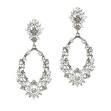 107390, FLORAL RHINESTONE EVENING DANGLE EARRING