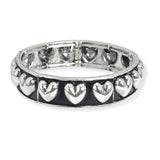 107091, WESTERN HEART TEXTURED STRETCH BRACELET