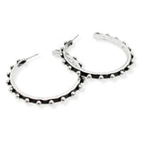 107096, WESTERN BALL TEXTURED ACCENT ROUND HOOP EARRING