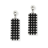 107098, WESTERN BALL TEXTURED ACCENT RECTANGLE DANGLE EARRING