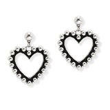 107100, WESTERN CUTOUT HEART BALL TEXTURED DANGLE EARRING