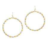 107109, OVAL BEADED ROUND DANGLE EARRING