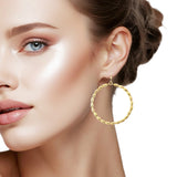 107109, OVAL BEADED ROUND DANGLE EARRING