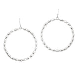 107109, OVAL BEADED ROUND DANGLE EARRING