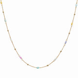 107114, DAINTY OVAL BEADED ACCENT NECKLACE