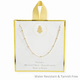 107116, 18K GOLD FILLED DAINTY BALL ACCENT SNAKE CHAIN NECKLACE
