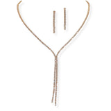 107125, RECTANGLE CUBIC ZIRCONIA ACCENT CRYSTAL RHINESTONE NECKLACE SET