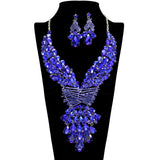 107397, TEARDROP RHINESTONE ACCENT EVENING NECKLACE SET