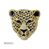 Leopard Head Crystal Rhinestone Brooch PIN
