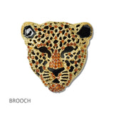 Leopard Head Crystal Rhinestone Brooch PIN - view 2