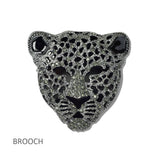 Leopard Head Crystal Rhinestone Brooch PIN - view 4