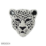 Leopard Head Crystal Rhinestone Brooch PIN - view 3