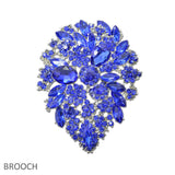 107486, FLORAL CRYSTAL RHINESTONE BROOCH PIN
