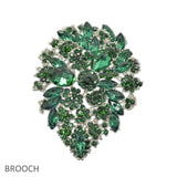 107486, FLORAL CRYSTAL RHINESTONE BROOCH PIN