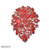 107486, FLORAL CRYSTAL RHINESTONE BROOCH PIN