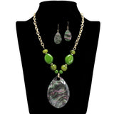 107591, TEARDROP GLITTER CELLULOID ACETATE STATEMENT NECKLACE