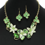 107831, FLOWER CELLULOID ACETATE WITH RHINESTONE NECKLACE