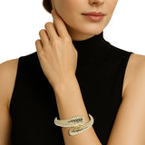 108089, HAMMERED TEARDROP METAL OPEN BANGLE BRACELET
