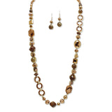 108697, 32" SEMI PRECIOUS STONE WITH GLASS BEADED LONG NECKLACE