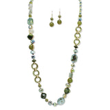 108697, 32" SEMI PRECIOUS STONE WITH GLASS BEADED LONG NECKLACE