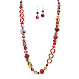108697, 32" SEMI PRECIOUS STONE WITH GLASS BEADED LONG NECKLACE