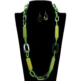 108698, GEOMETRIC CELLULOID ACETATE LONG NECKLACE