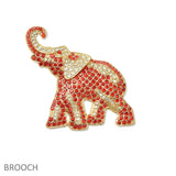 108723, ELEPHANT CRYSTAL RHINESTONE BROOCH PIN