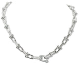 108732, 14K GOLD PLATED BALL CHAIN LINK CUBIC ZIRCONIA ACCENT DESIGNER INSPIRED NECKLACE