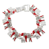 108749, RED ELEPHANT ENAMEL ACCENT MAGNETIC CLOSURE BRACELET