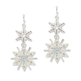 108752, CHRISTMAS GLITTER SNOWFLAKE DANGLE EARRING