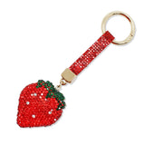 108759, BLING CRYSTAL EMBELLISHED STRAWBERRY KEYCHAIN BAG CHARM