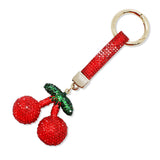 108760, BLING CRYSTAL EMBELLISHED CHERRY KEYCHAIN BAG CHARM