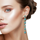 108763, WESTERN TURQUOISE STONE DROP DANGLE EARRING