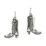 108767, WESTERN BOOTS METAL DANGLE EARRING