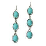108769, WESTERN OVAL TURQUOISE STONE DROP DANGLE EARRING