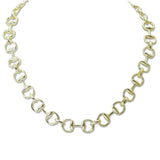 108776, 14K GOLD PLATED BUCKLE ACCENT DESIGNER INSPIRED NECKLACE