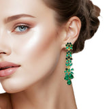 108785, TEARDROP CLUSTER RHINESTONE EVENING DANGLE EARRING